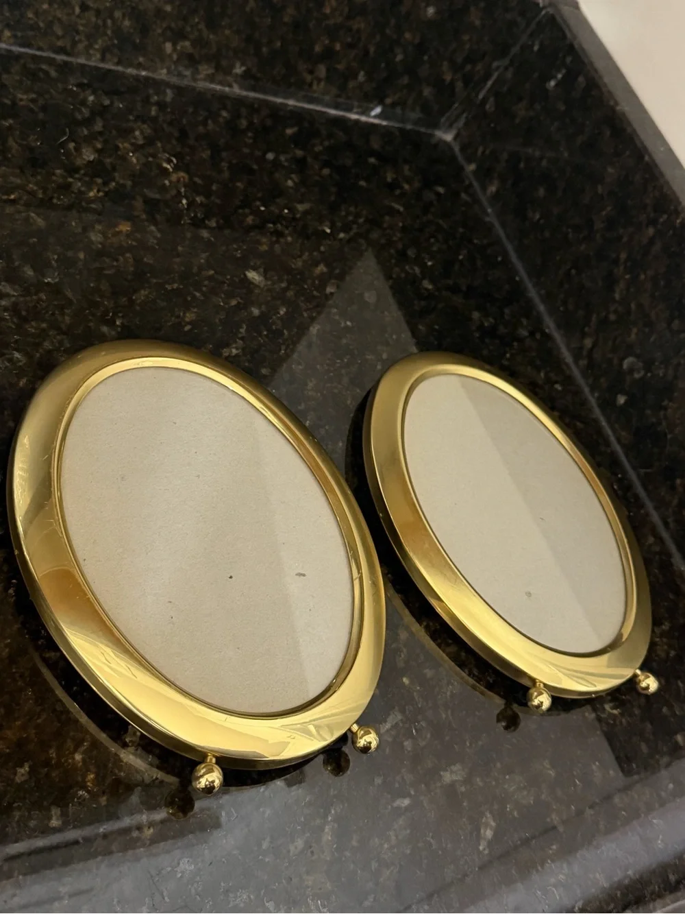 Vintage Larson Juhl Brass Oval Picture Frames – Pair